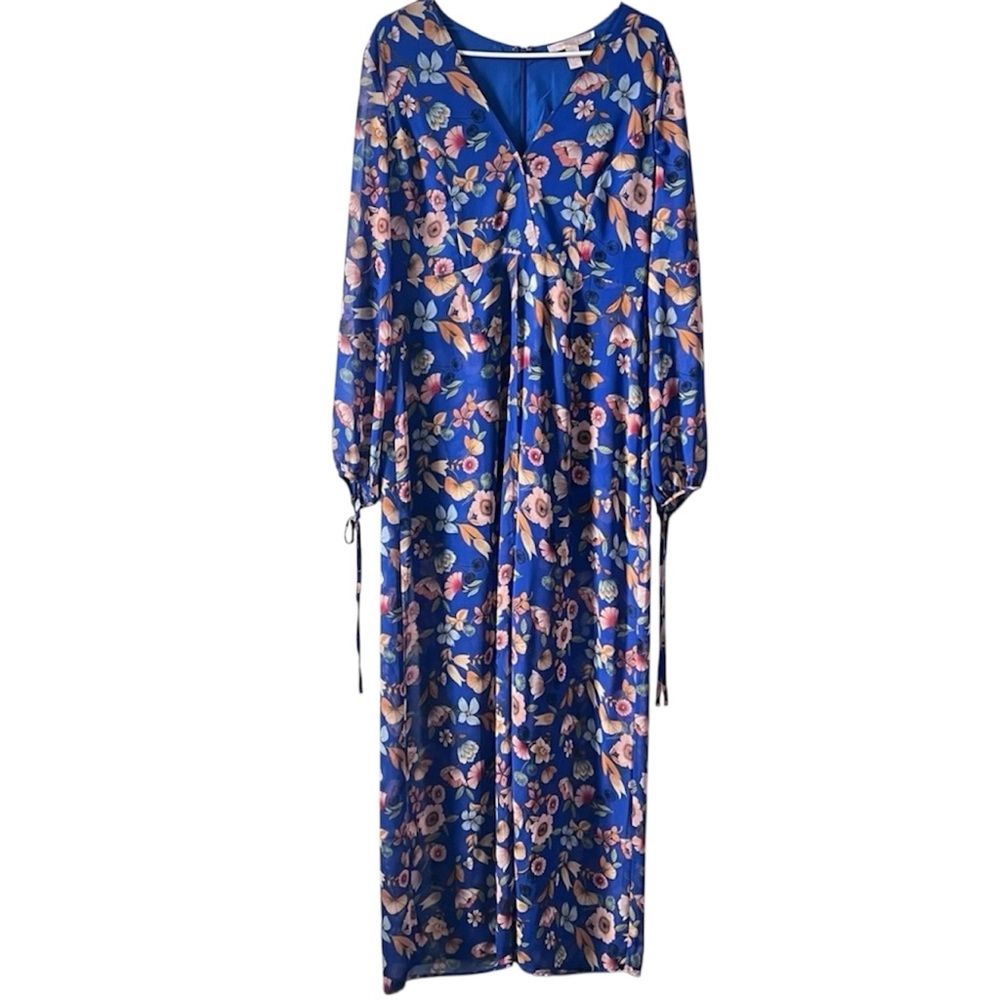 Forever 21 Plus Size Floral High Low Romper Overlay Cape Romper Long Sleeve